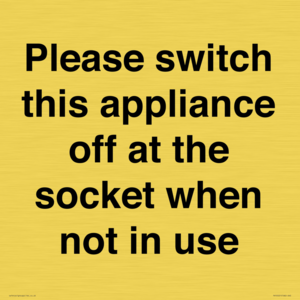 Please switch this appliance off at the socket when not in use